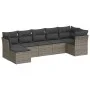 7-piece garden sofa set with gray PE rattan cushions by , Garden sets - Ref: Foro24-3217970, Price: 400,03 €, Discount: %