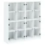Estantería con puertas madera de ingeniería negro 136x37x142 cm de , Librerías y estanterías - Ref: Foro24-3206517, Precio: 2...