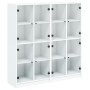 Schwarzes Regal aus Holzwerkstoff mit Türen, 136 x 37 x 142 cm von , Bücherregale und Regale - Ref: Foro24-3206517, Preis: 25...