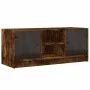 TV cabinet with smoked oak glass doors 102x37x42 cm by , TV Furniture - Ref: Foro24-836375, Price: 63,17 €, Discount: %