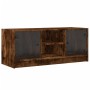 TV-Schrank mit Glastüren aus geräucherter Eiche, 102 x 37 x 42 cm von , TV-Möbel - Ref: Foro24-836375, Preis: 63,94 €, Rabatt: %