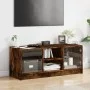 TV cabinet with smoked oak glass doors 102x37x42 cm by , TV Furniture - Ref: Foro24-836375, Price: 63,17 €, Discount: %
