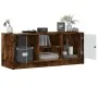 TV cabinet with smoked oak glass doors 102x37x42 cm by , TV Furniture - Ref: Foro24-836375, Price: 63,17 €, Discount: %