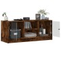 TV-Schrank mit Glastüren aus geräucherter Eiche, 102 x 37 x 42 cm von , TV-Möbel - Ref: Foro24-836375, Preis: 63,94 €, Rabatt: %