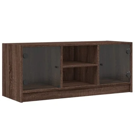 TV-Schrank mit eichenbraunen Glastüren 102x37x42 cm von , TV-Möbel - Ref: Foro24-836377, Preis: 64,61 €, Rabatt: %