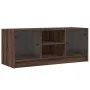 TV-Schrank mit eichenbraunen Glastüren 102x37x42 cm von , TV-Möbel - Ref: Foro24-836377, Preis: 64,61 €, Rabatt: %