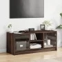 TV cabinet with oak brown glass doors 102x37x42 cm by , TV Furniture - Ref: Foro24-836377, Price: 64,61 €, Discount: %