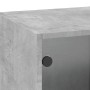Betongrauer Wandschrank mit Glastüren, 35 x 37 x 100 cm von , Schließfächer und Lagerschränke - Ref: Foro24-836486, Preis: 73...