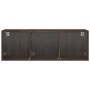 Mueble de pared puertas de vidrio marrón roble 102x37x35 cm