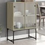 Auxiliary cabinet with Sonoma oak glass doors 69x37x100 cm by , Sideboards - Ref: Foro24-836548, Price: 73,62 €, Discount: %