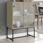 Beistellschrank mit Glastüren aus Sonoma-Eiche, 69 x 37 x 100 cm von , Sideboards - Ref: Foro24-836548, Preis: 74,64 €, Rabat...