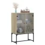 Auxiliary cabinet with Sonoma oak glass doors 69x37x100 cm by , Sideboards - Ref: Foro24-836548, Price: 73,62 €, Discount: %