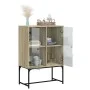 Auxiliary cabinet with Sonoma oak glass doors 69x37x100 cm by , Sideboards - Ref: Foro24-836548, Price: 73,62 €, Discount: %