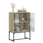 Beistellschrank mit Glastüren aus Sonoma-Eiche, 69 x 37 x 100 cm von , Sideboards - Ref: Foro24-836548, Preis: 74,64 €, Rabat...