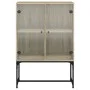 Auxiliary cabinet with Sonoma oak glass doors 69x37x100 cm by , Sideboards - Ref: Foro24-836548, Price: 73,62 €, Discount: %