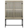 Beistellschrank mit Glastüren aus Sonoma-Eiche, 69 x 37 x 100 cm von , Sideboards - Ref: Foro24-836548, Preis: 74,64 €, Rabat...