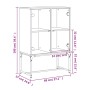 Beistellschrank mit Glastüren aus Sonoma-Eiche, 69 x 37 x 100 cm von , Sideboards - Ref: Foro24-836548, Preis: 74,64 €, Rabat...