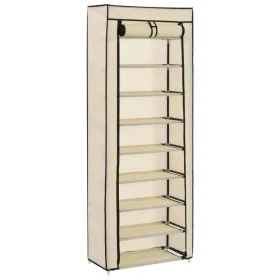 Fabric shoe rack with cream cover 57x29x162 cm by vidaXL, Shoe racks and shoe organizers - Ref: Foro24-282431, Price: 41,48 €...