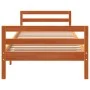 Wachsbrauner Bettrahmen aus massivem Kiefernholz, 75 x 190 cm von , Betten und Lattenroste - Ref: Foro24-844488, Preis: 95,90...
