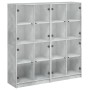 Estantería con puertas madera de ingeniería gris 136x37x142 cm de , Librerías y estanterías - Ref: Foro24-3206520, Precio: 27...