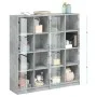 Estantería con puertas madera de ingeniería gris 136x37x142 cm de , Librerías y estanterías - Ref: Foro24-3206520, Precio: 27...