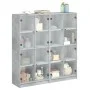 Estantería con puertas madera de ingeniería gris 136x37x142 cm de , Librerías y estanterías - Ref: Foro24-3206520, Precio: 27...