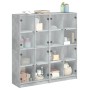 Regal mit grauen Holzwerkstofftüren, 136 x 37 x 142 cm von , Bücherregale und Regale - Ref: Foro24-3206520, Preis: 276,80 €, ...