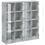 Estantería con puertas madera de ingeniería gris 136x37x142 cm de , Librerías y estanterías - Ref: Foro24-3206520, Precio: 27...