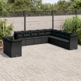 11-teiliges Gartensofa-Set und schwarze synthetische Rattankissen von , Gartensets - Ref: Foro24-3217875, Preis: 741,49 €, Ra...