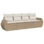 Garden sofa set with cushions 4 pieces beige synthetic rattan by , Garden sets - Ref: Foro24-3221077, Price: 332,19 €, Discou...