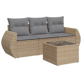 Juego de sofás jardín con cojines 4 pzas ratán sintético beige de , Conjuntos de jardín - Ref: Foro24-3221068, Precio: 283,20...