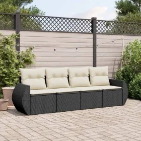 4-piece garden sofa set with black synthetic rattan cushions by , Garden sets - Ref: Foro24-3221075, Price: 272,59 €, Discoun...