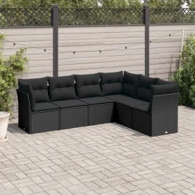 6-piece garden sofa set and black synthetic rattan cushions by , Garden sets - Ref: Foro24-3249514, Price: 385,26 €, Discount: %