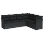 6-teiliges Gartensofa-Set und schwarze synthetische Rattankissen von , Gartensets - Ref: Foro24-3249514, Preis: 397,18 €, Rab...