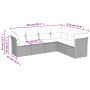 6-teiliges Gartensofa-Set und schwarze synthetische Rattankissen von , Gartensets - Ref: Foro24-3249514, Preis: 397,18 €, Rab...