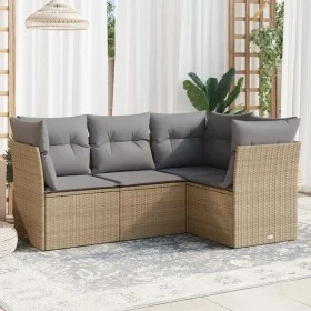 Garden sofa set with cushions 4 pieces beige synthetic rattan by , Garden sets - Ref: Foro24-3249418, Price: 280,79 €, Discou...