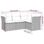 Gartensofa-Set mit Kissen, 4-teilig, beiges synthetisches Rattan von , Gartensets - Ref: Foro24-3249418, Preis: 279,95 €, Rab...