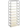 Fabric shoe rack with cream cover 57x29x162 cm by vidaXL, Shoe racks and shoe organizers - Ref: Foro24-282431, Price: 41,48 €...