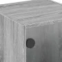 Nachttische mit Glastüren 2 Einheiten grau Sonoma 35x37x42 cm von , Nachttische - Ref: Foro24-836354, Preis: 40,78 €, Rabatt: %