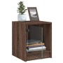 Nachttische mit Glastüren, 2 Einheiten, braune Eiche, 35 x 37 x 42 cm von , Nachttische - Ref: Foro24-836356, Preis: 41,41 €,...