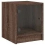 Mesitas noche con puertas vidrio 2 uds roble marrón 35x37x42 cm de , Mesitas de noche - Ref: Foro24-836356, Precio: 40,78 €, ...
