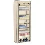 Fabric shoe rack with cream cover 57x29x162 cm by vidaXL, Shoe racks and shoe organizers - Ref: Foro24-282431, Price: 41,48 €...
