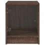 Nachttische mit Glastüren, 2 Einheiten, braune Eiche, 35 x 37 x 42 cm von , Nachttische - Ref: Foro24-836356, Preis: 40,78 €,...