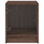 Nachttische mit Glastüren, 2 Einheiten, braune Eiche, 35 x 37 x 42 cm von , Nachttische - Ref: Foro24-836356, Preis: 41,41 €,...