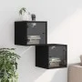 Bedside tables with glass doors 2 pcs black 35x37x35 cm by , Nightstands - Ref: Foro24-836465, Price: 54,21 €, Discount: %