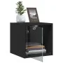 Bedside tables with glass doors 2 pcs black 35x37x35 cm by , Nightstands - Ref: Foro24-836465, Price: 54,21 €, Discount: %