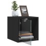 Nachttische mit Glastüren 2 Stück schwarz 35x37x35 cm von , Nachttische - Ref: Foro24-836465, Preis: 54,91 €, Rabatt: %