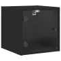 Bedside tables with glass doors 2 pcs black 35x37x35 cm by , Nightstands - Ref: Foro24-836465, Price: 54,21 €, Discount: %