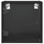 Nachttische mit Glastüren 2 Stück schwarz 35x37x35 cm von , Nachttische - Ref: Foro24-836465, Preis: 54,91 €, Rabatt: %
