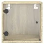 Nachttische mit Glastüren 2 Einheiten Sonoma-Eiche 35x37x35 cm von , Nachttische - Ref: Foro24-836467, Preis: 59,44 €, Rabatt: %